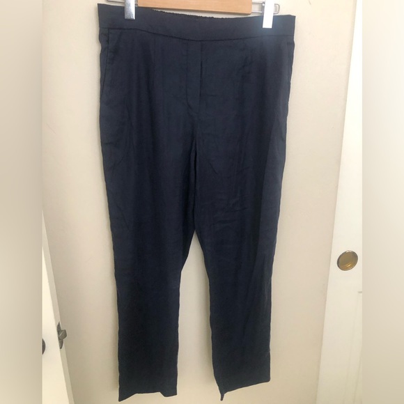 Babaton Pants - Aritzia Babaton Linen Blend Navy Crop Pants